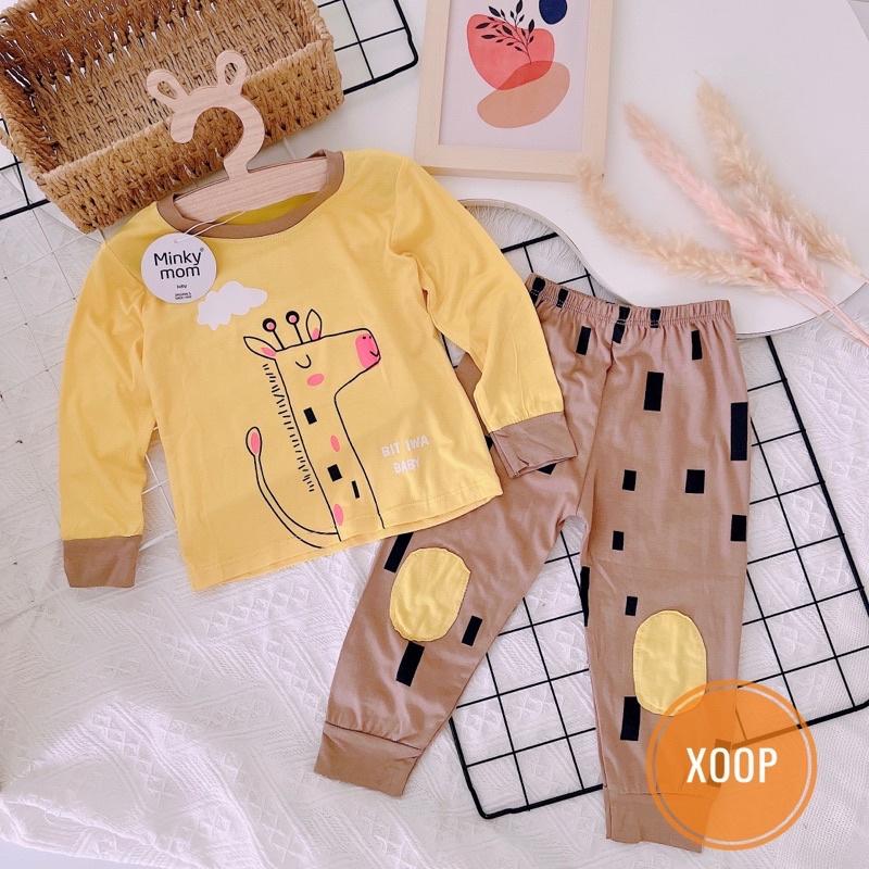 BỘ DÀI THUN LẠNH IN HOẠ TIẾT VÁ GỐI TRÒN CHO BÉ