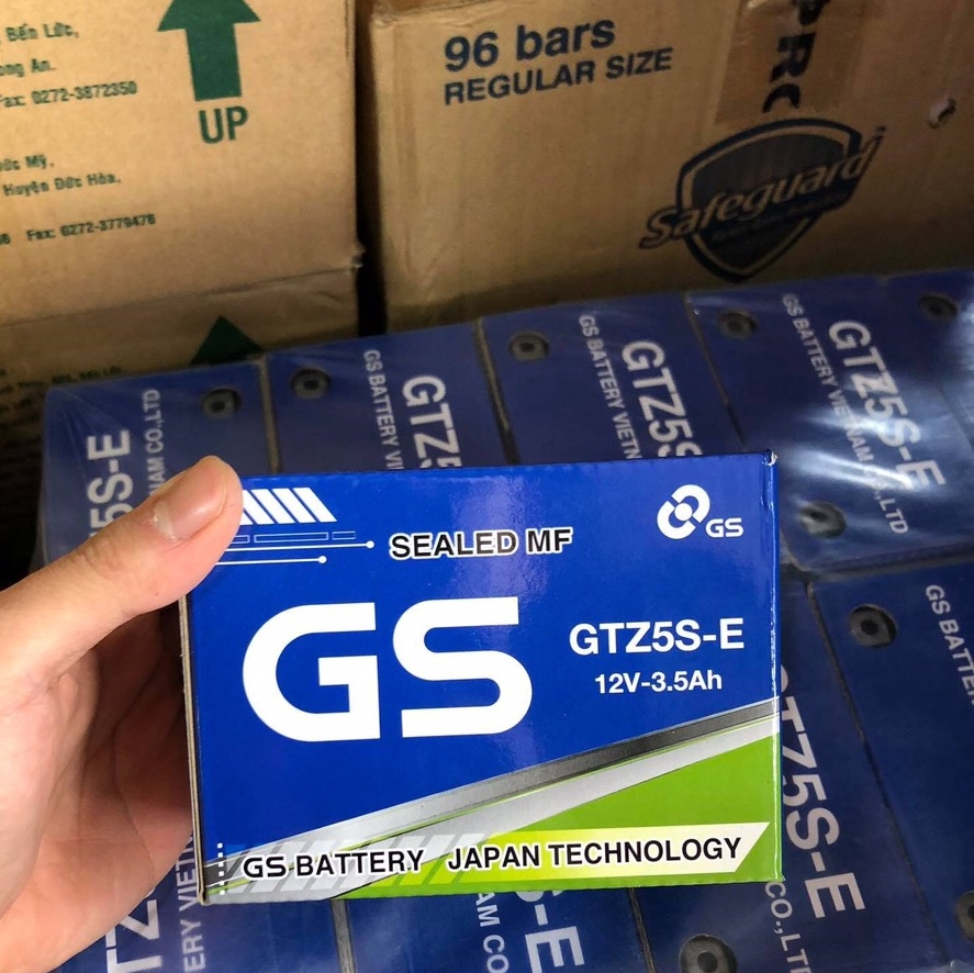 Bình ắc quy khô xe máy GS GTZ5S-E (12V – 3.5Ah) dành cho Honda, Yamaha, Suzuki.....