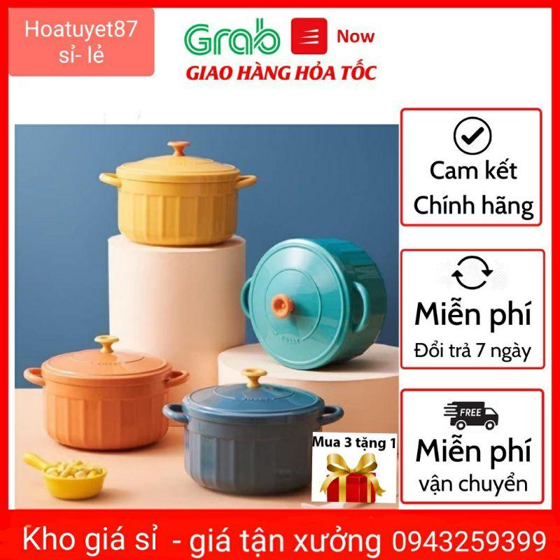 bát nấu mỳ mô phỏng nồi đất 850ml bằng thép không gỉ có 3 lớp cách nhiệt