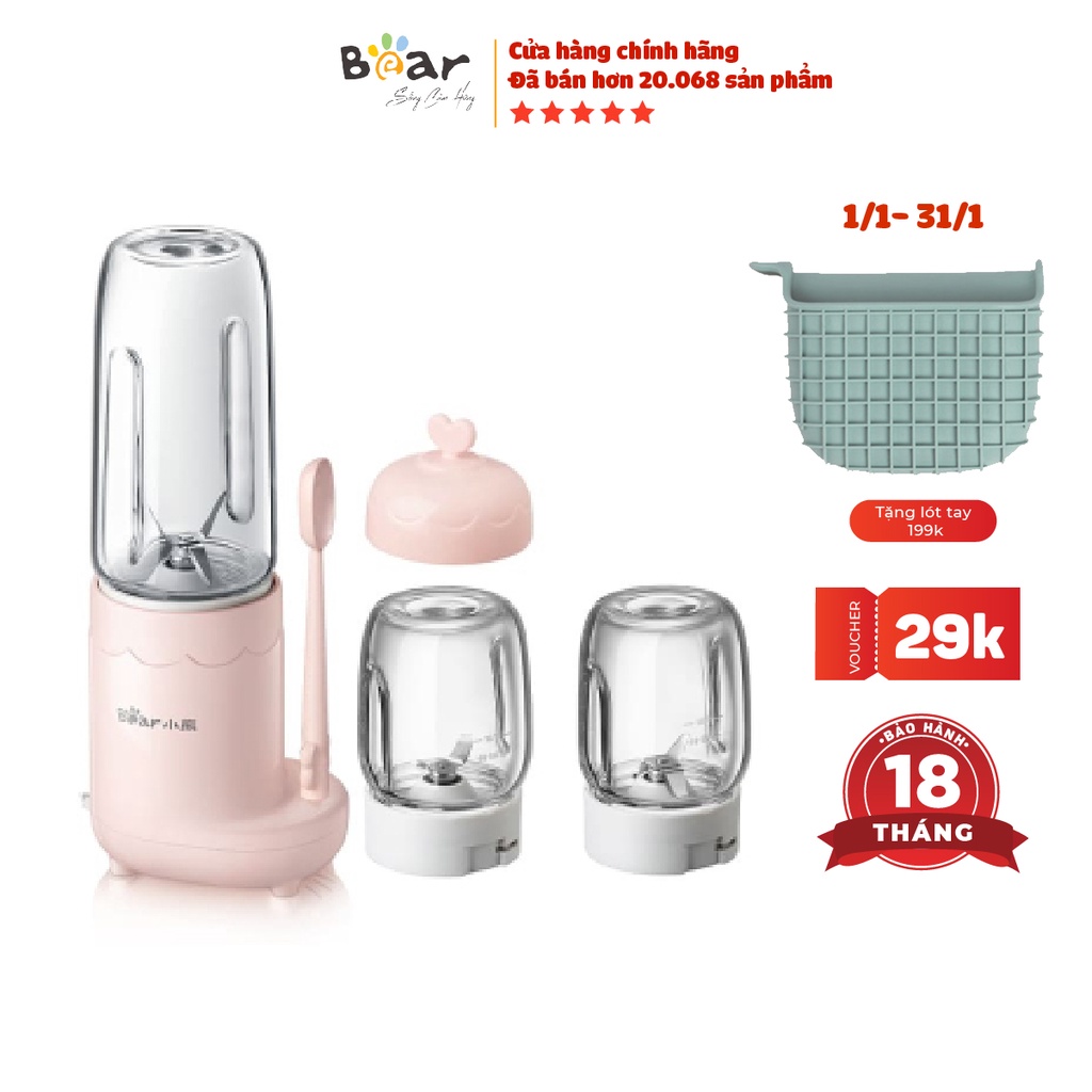 Máy Xay Ăn Dặm Bear 3 cối Đa Năng Xay Thịt, Sinh Tố