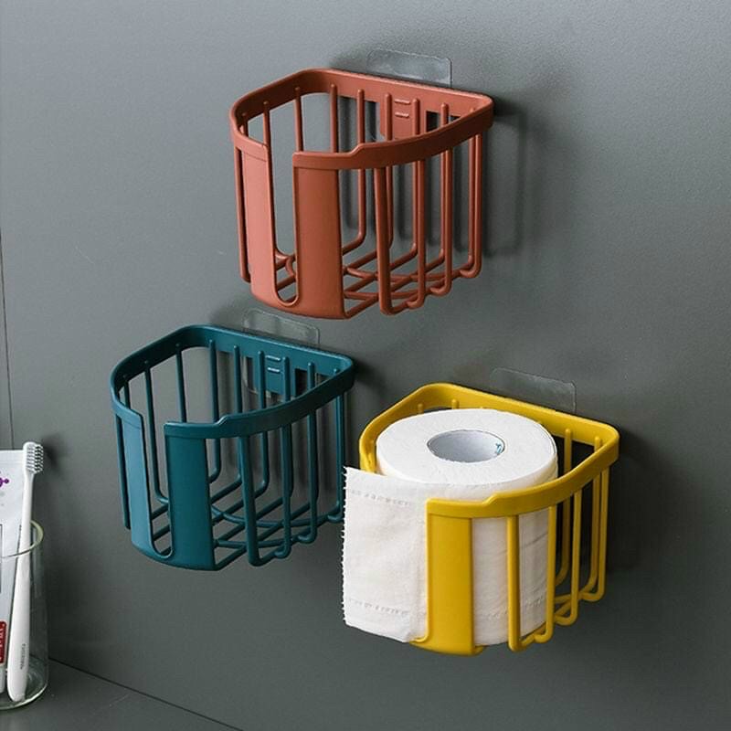 Giỏ đựng giấy vệ sinh dán tường, giỏ treo tường đa năng, giá nhựa treo tường để đồ, hộp để để giấy vệ sinh