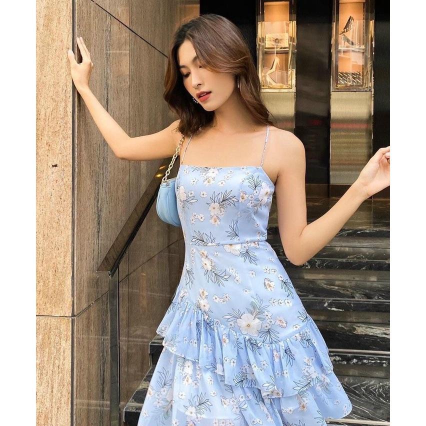 ĐẦM HOA XANH 2 DÂY PHỐI BÈO DIỆN CỰC XINH