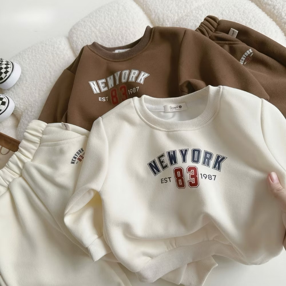 Set Bộ Áo Nỉ Dài Tay Quần NewYork Từ 1-8 TuổI Dành Cho Bé Trai