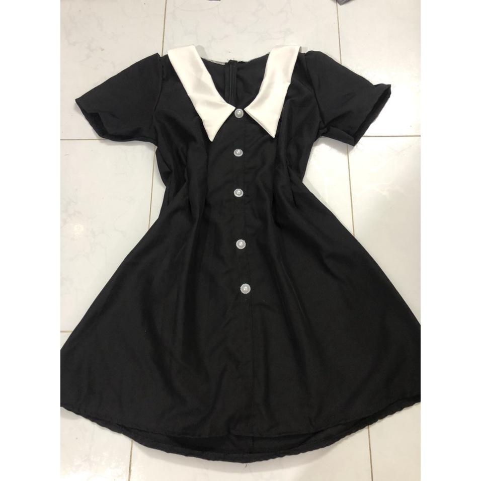 Đầm tiểu thư cổ bèo cực xinh tôn dáng cho nàng thích phong cách retro