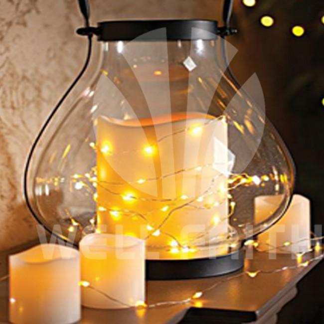 Đèn dây kẽm dùng pin 10m 100 led vàng