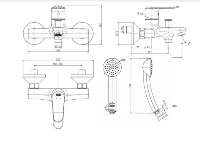 Vòi tắm sen nóng lạnh Neo Modern WF-0711(FFAS0711) - hàng chính hãng American Standard