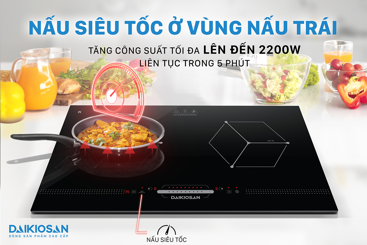 Bếp từ đôi Daikiosan DKT-200002 Hàng Chính Hãng