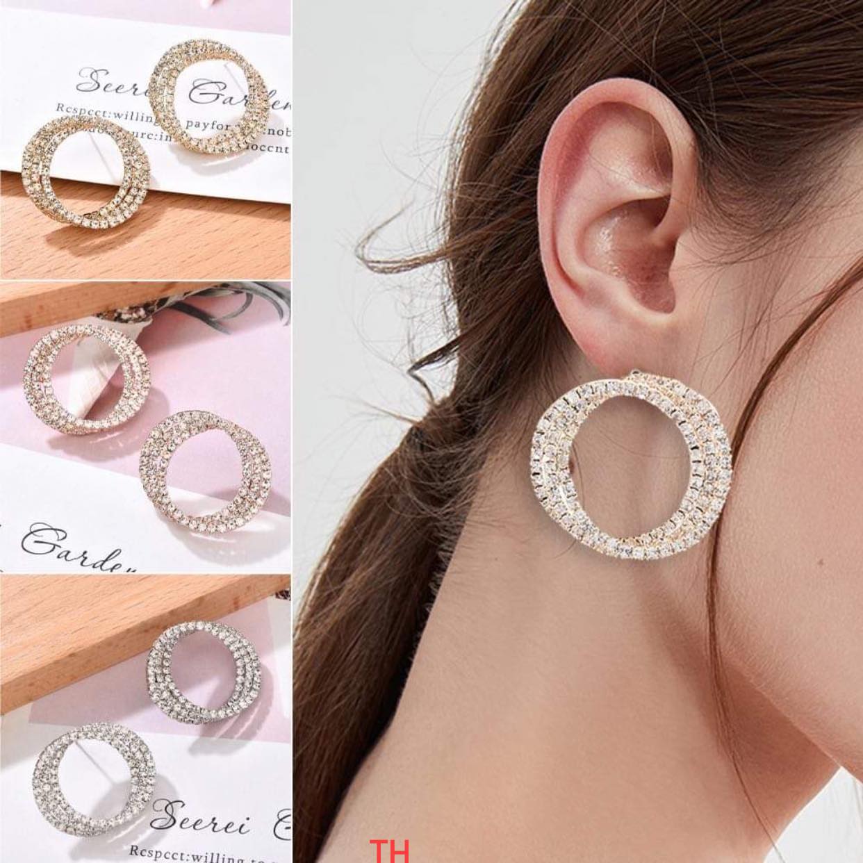 Bông tai bạc thời trang chất liệu bạc s925 MS095