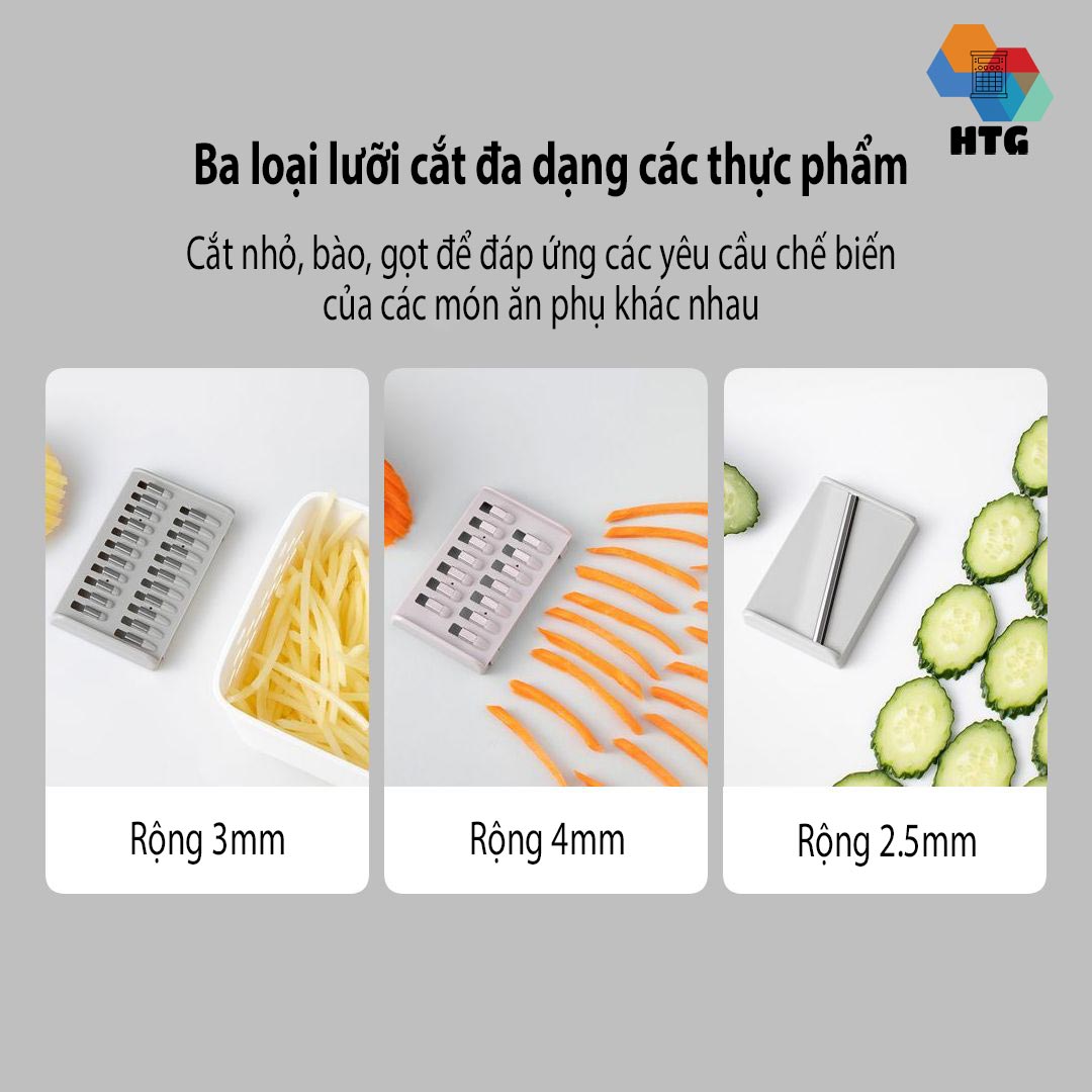 Bộ dụng cụ cắt, gọt, nạo rau củ, quả Huohou HU0137 nhà bếp đa chức năng, an toàn với tay tròn thao tác, hàng chính hãng