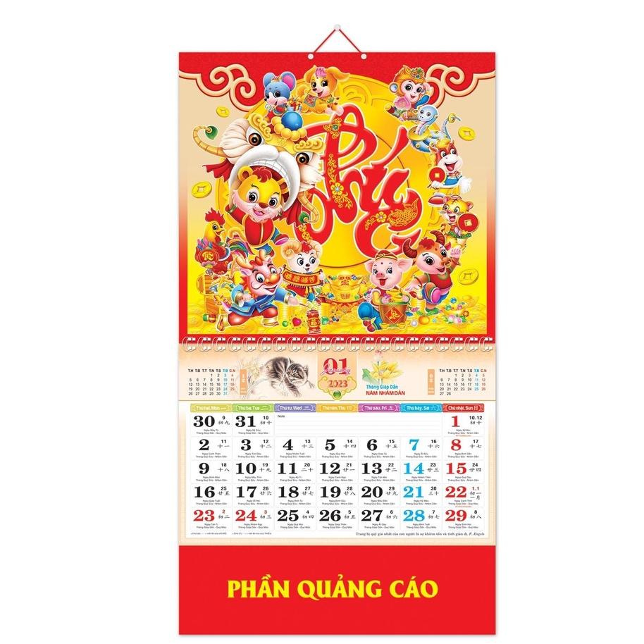 LỊCH Gắn Bìa THÁNG ( 38 x 68 ) NGẪU NHIÊN