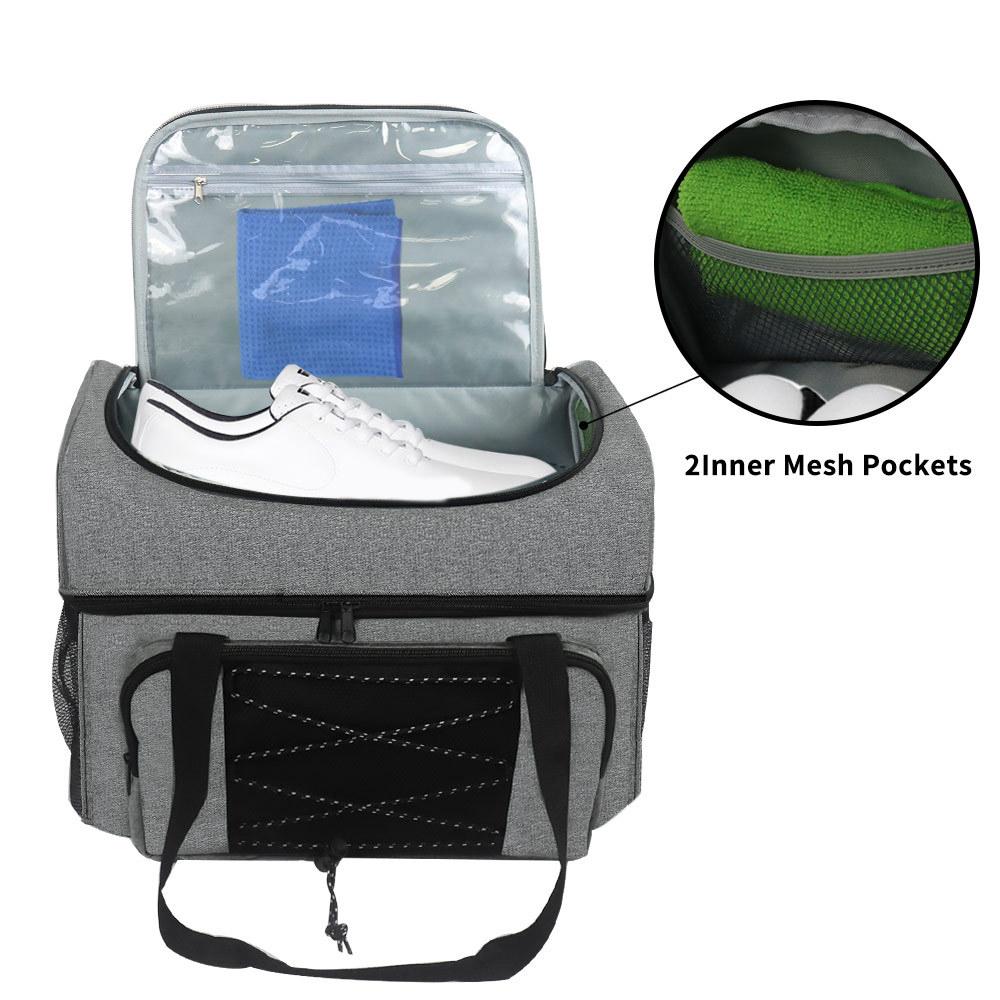 Bowling Bag for 2 Balls Portable Bowling Tote Bag with Padded Ball Holder for Double Ball and Pair of Bowling Shoes