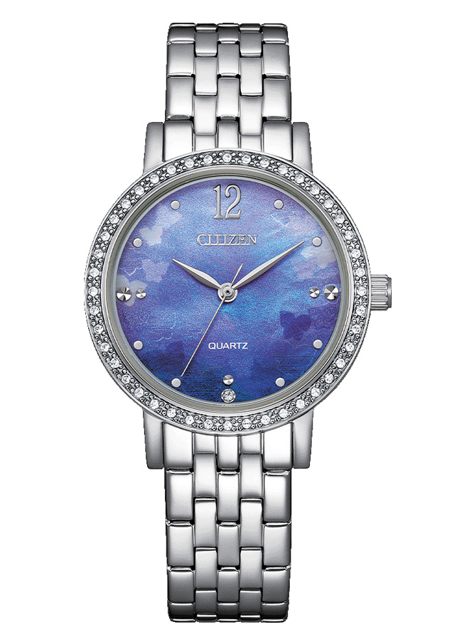Đồng Hồ Nữ Citizen Pin-Quartz Đính Đá Swarovski Dây Thép Không Gỉ EL3100-55N - Mặt Xà Cừ (31mm)
