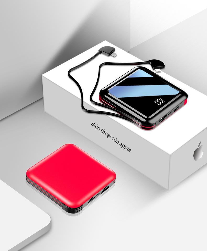 Phong cách mới nhất với dòng riêng, kho báu sạc một lần kéo ba gương mini 10000 mAh tùy chỉnh nguồn điện di động mỏng và nhẹ