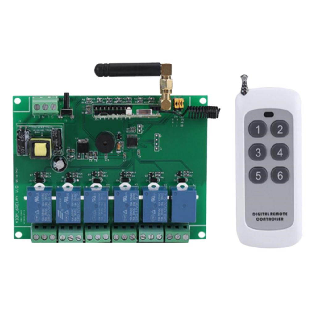 110-240V Relay Module 6 Channel RF Relay Board With Remote Control Switch