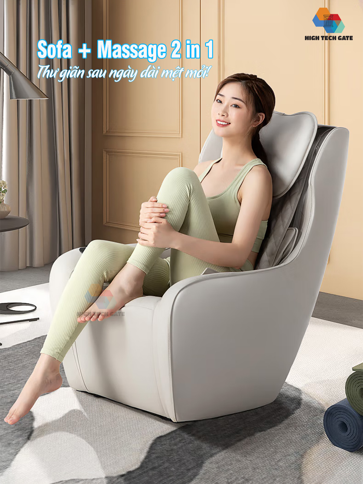 Ghế sofa massage mini 988-M1 nhỏ gọn, tiện ích thông minh cho gia đình nhỏ, văn phòng công sở, phòng ngủ cá nhân, hàng nhập khẩu