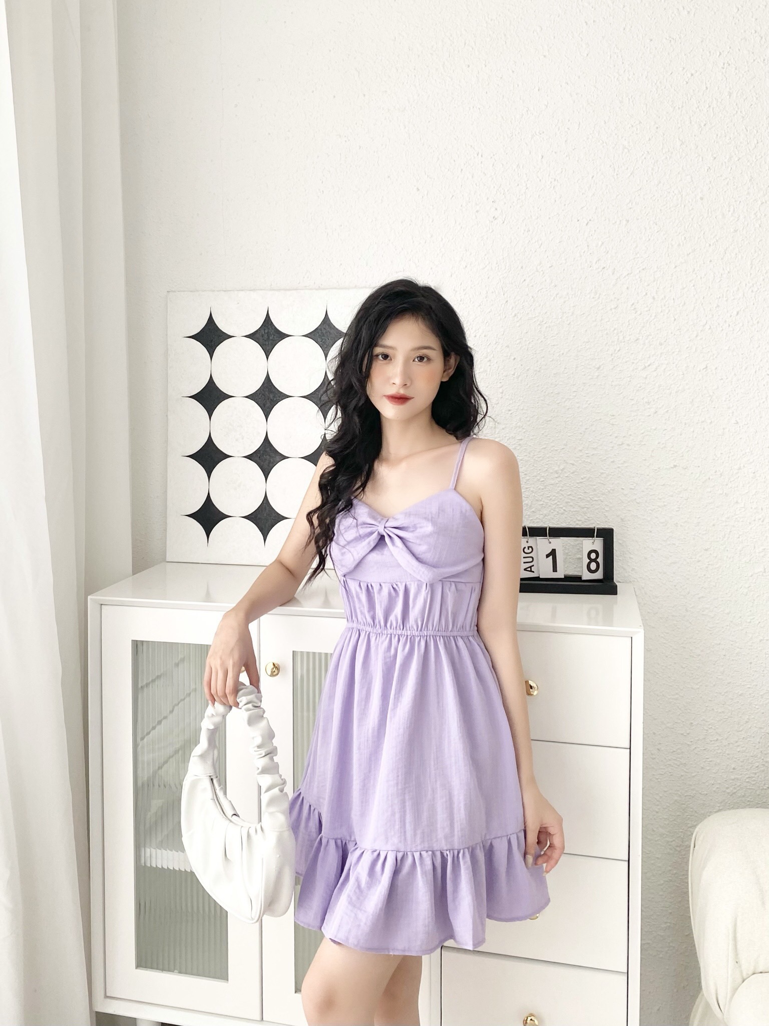 YU CHERRY | Đầm nữ xoăn nơ Front Layer Cami Dress YD164