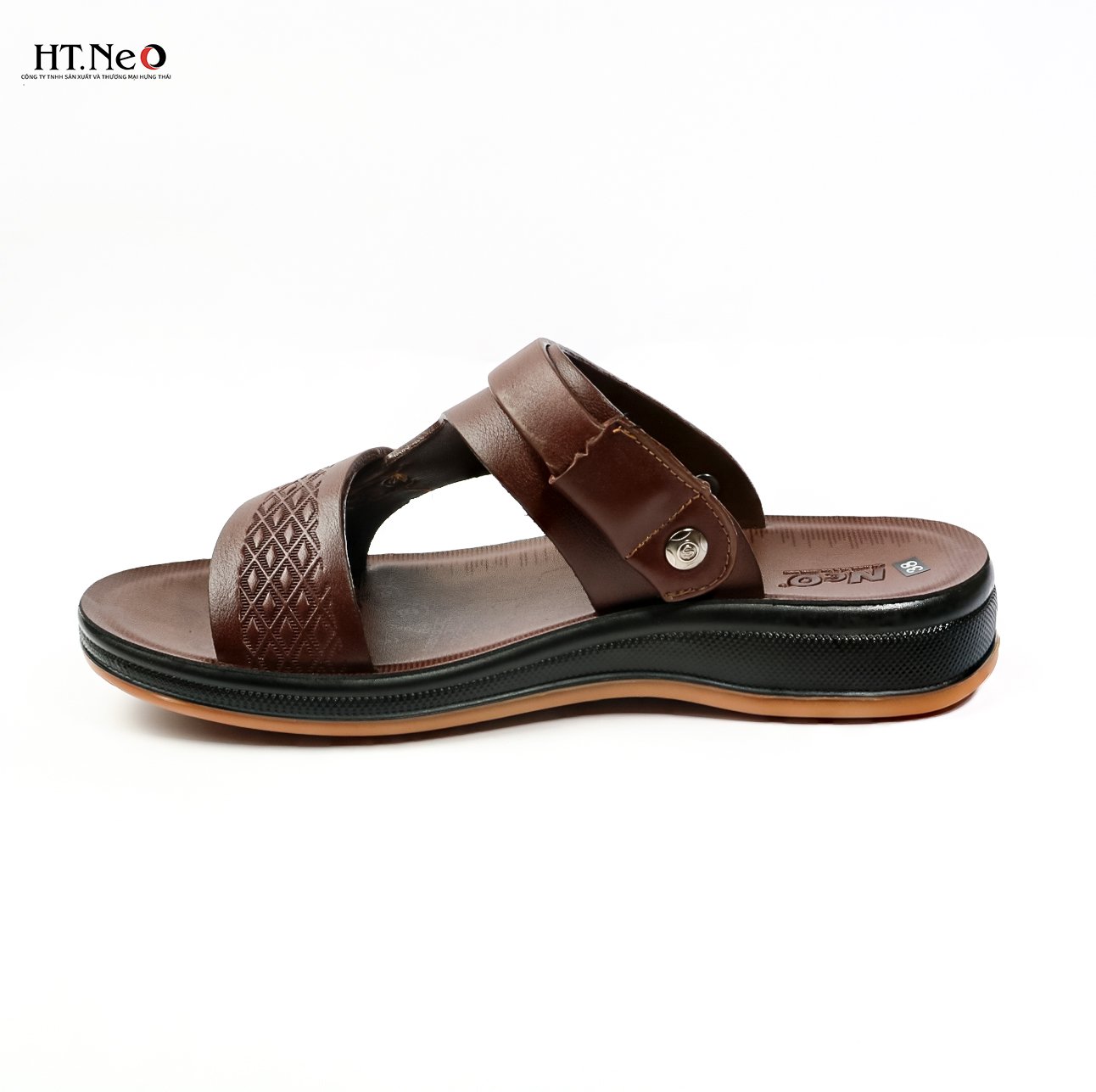 dép sandal nam - sandal nam quai ngang HT.NEO  đế kếp 3.5cm, da rất mềm đi êm, khâu may chân quai chắc chắn SD82 !