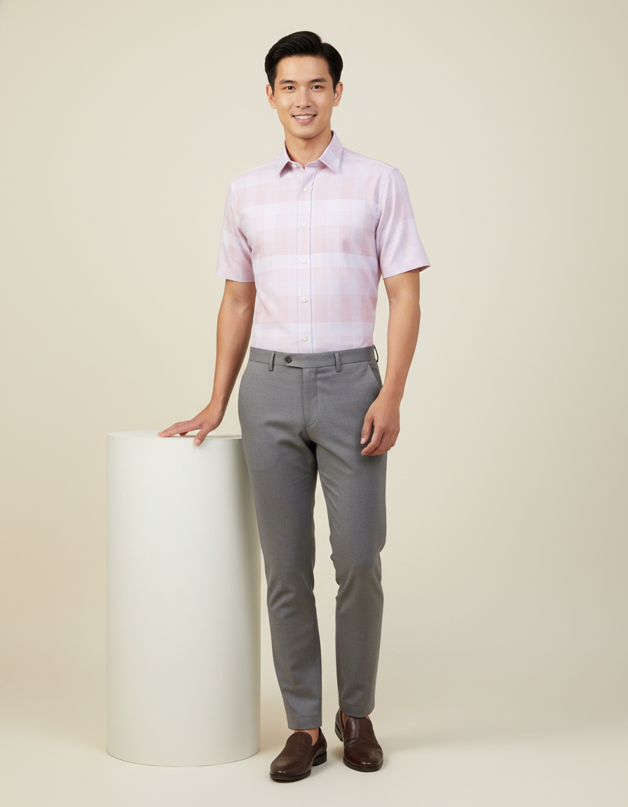 Áo sơ mi Khatoco tay ngắn (M-2XL)