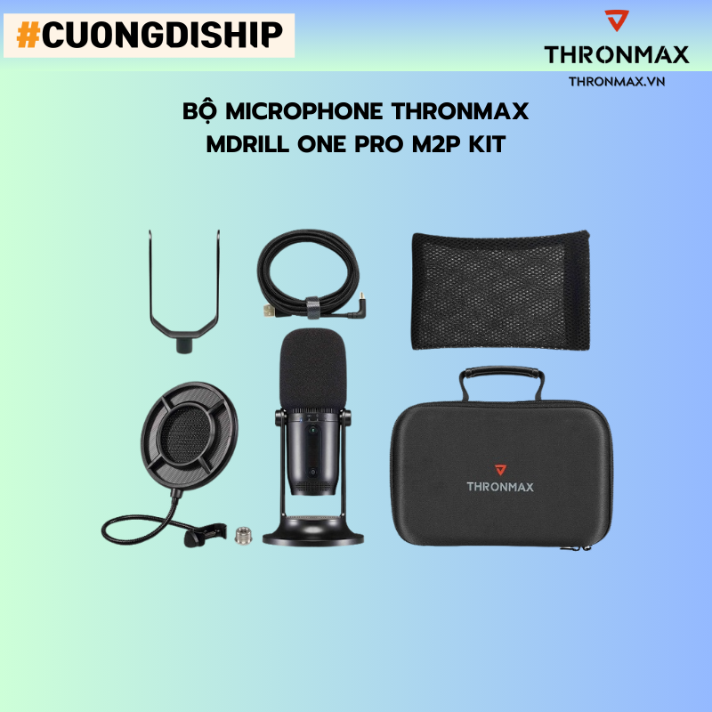Bộ KIT Microphone Thronmax Mdrill One Pro M2P Black - Hàng chính hãng