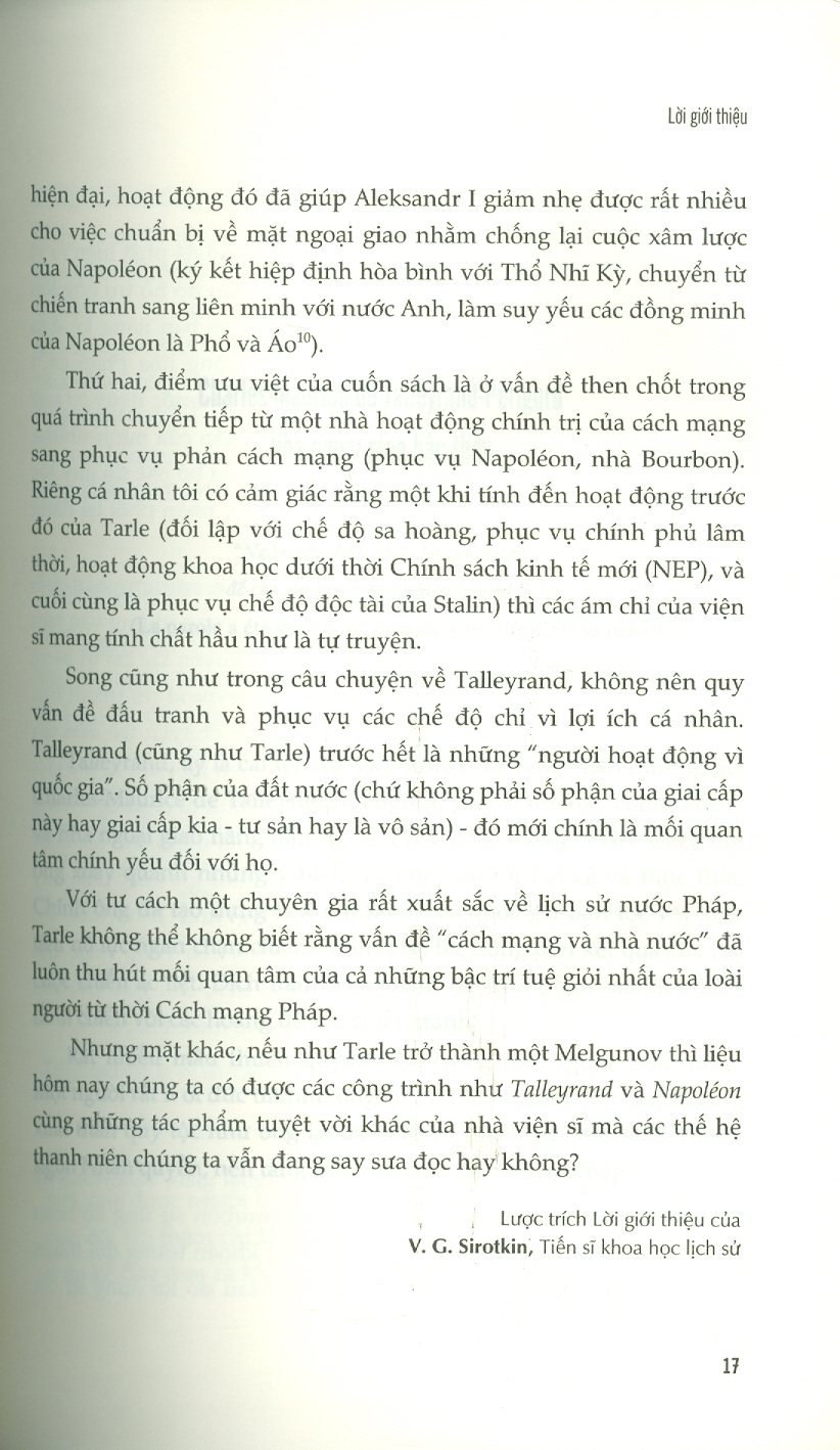 Talleyrand - Bậc Thầy Của Nền Ngoại Giao Chính Trị - Evgenij Viktorovič Tarle