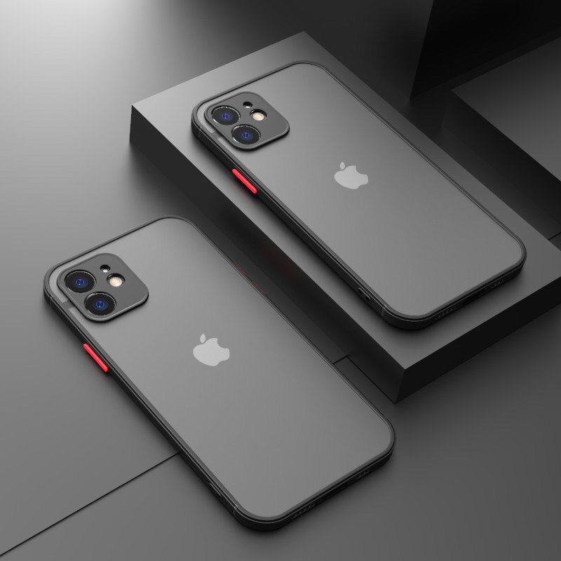 Ốp Điện Thoại Nhám Trong Mờ Chống Sốc Có Nút Cho Iphone 13 promax, 12 promax, 11 promax, xsmax, 7plus, 6plus_B059