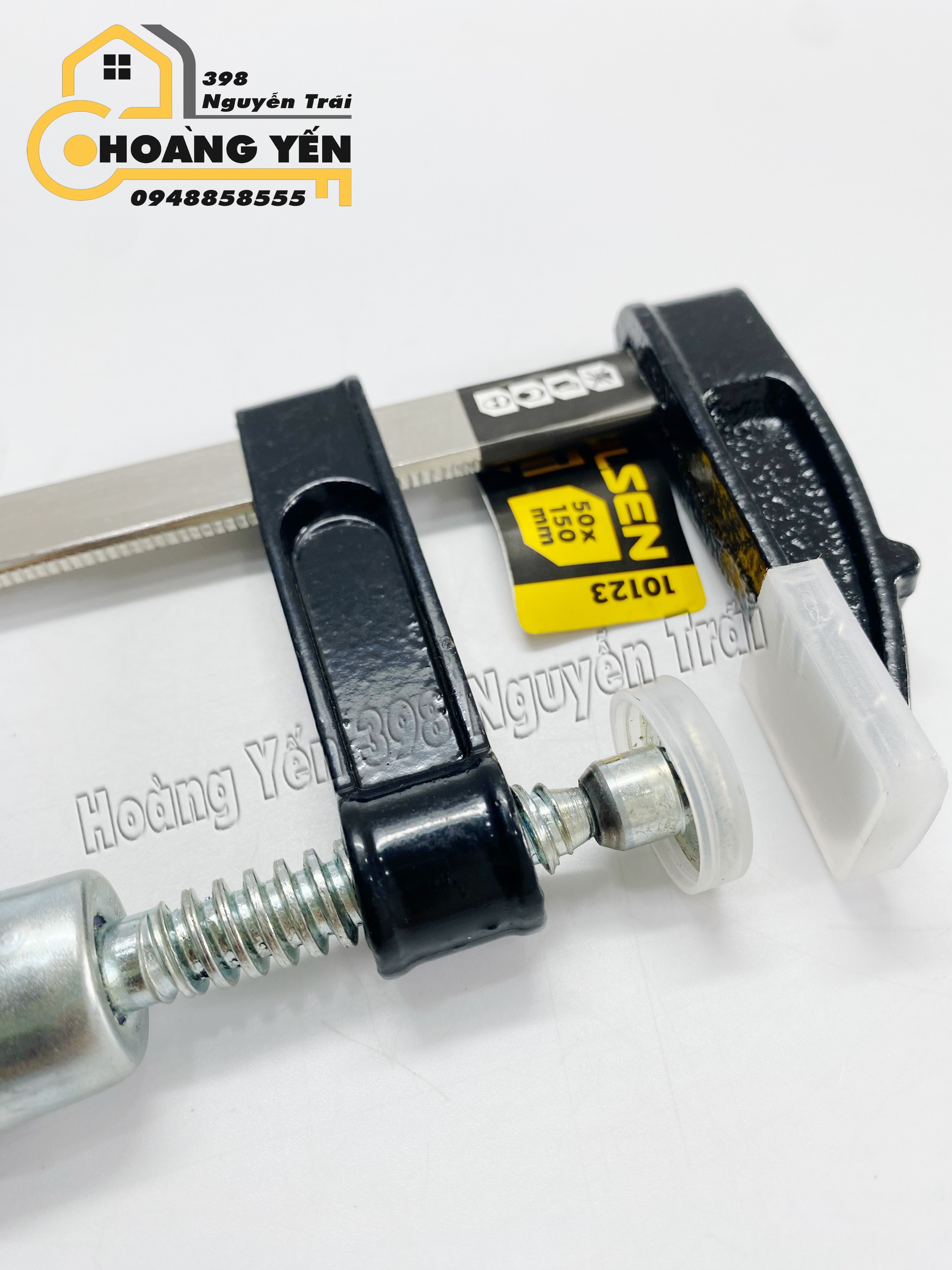 Cảo chữ F cán gỗ, thanh sắt mạ niken, thanh ren mạ kẽm chắc chắn Tolsen 10123 50x150mm, Tolsen 10125 50x250mm