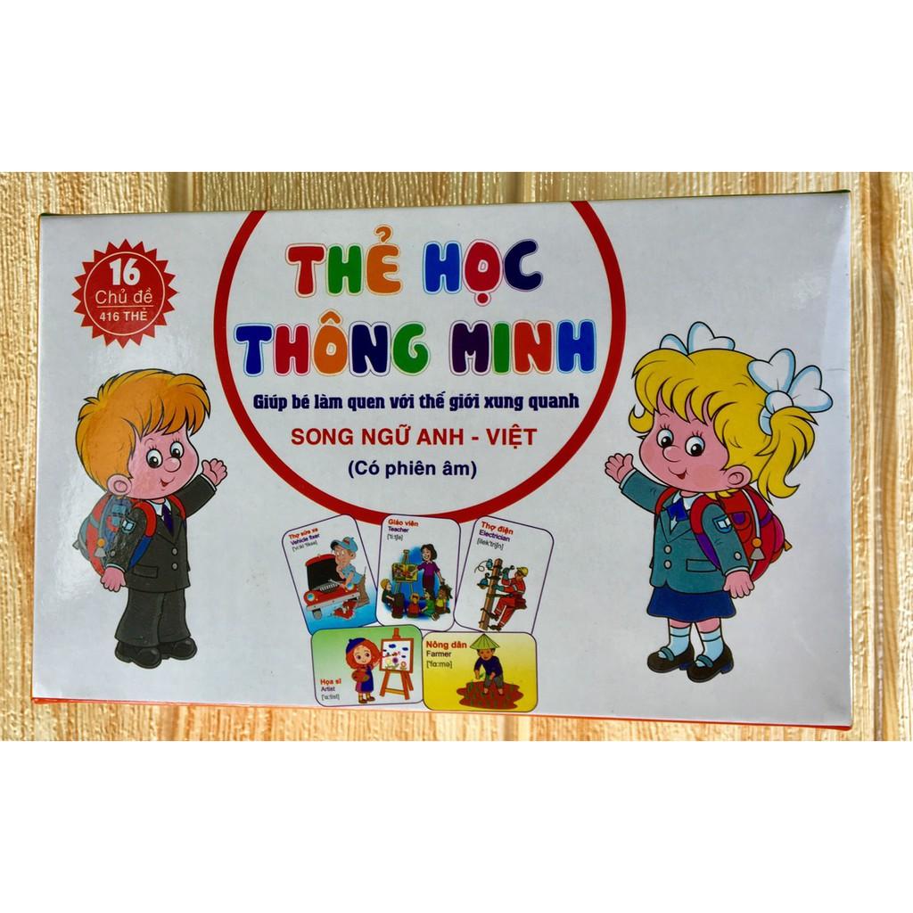 THM - Thẻ học thông minh 16 chủ đề 416 thẻ - thẻ song ngữ giúp bé làm quen với thế giới xung quanh