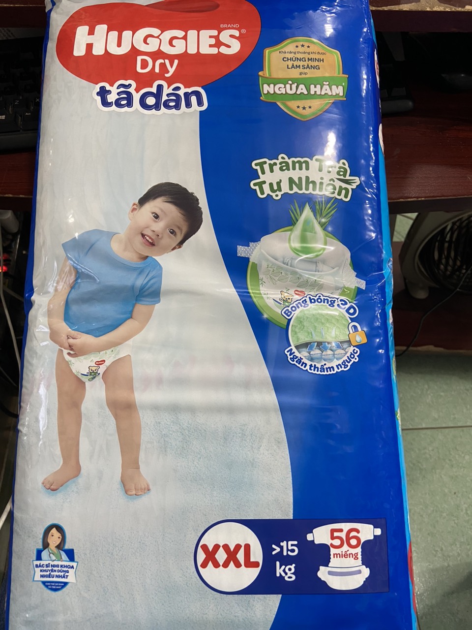 Tã Dán Huggies Dry Gói Cực Đại XXL56 - Bao Bì Mới