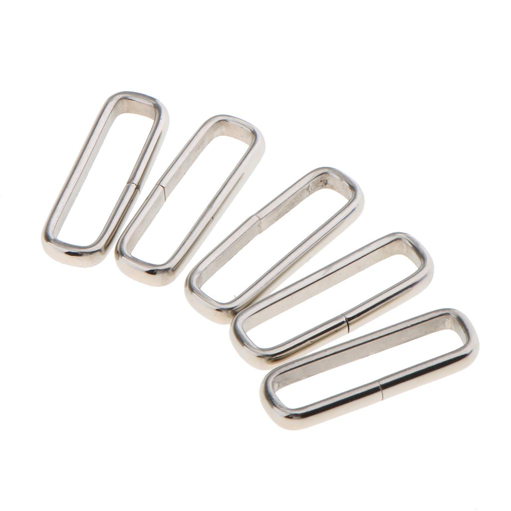 5 Pieces Silver Stainless Steel Rings Nylon Watch Band Strap Belt Buckle