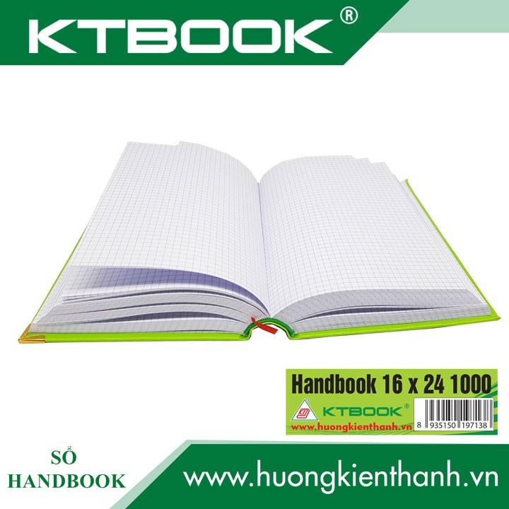 SỔ GHI CHÉP BÌA DA KTBOOK HANDBOOK CAO CẤP 1000 trang size 16 x 24 cm ruột giấy in caro (MAY GÁY)