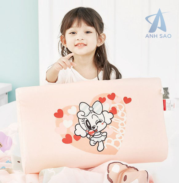 Gối cao su non nhân tạo Memory Foam cho bé kích thước 28.5 x 45 x 6/8 cm cao cấp A