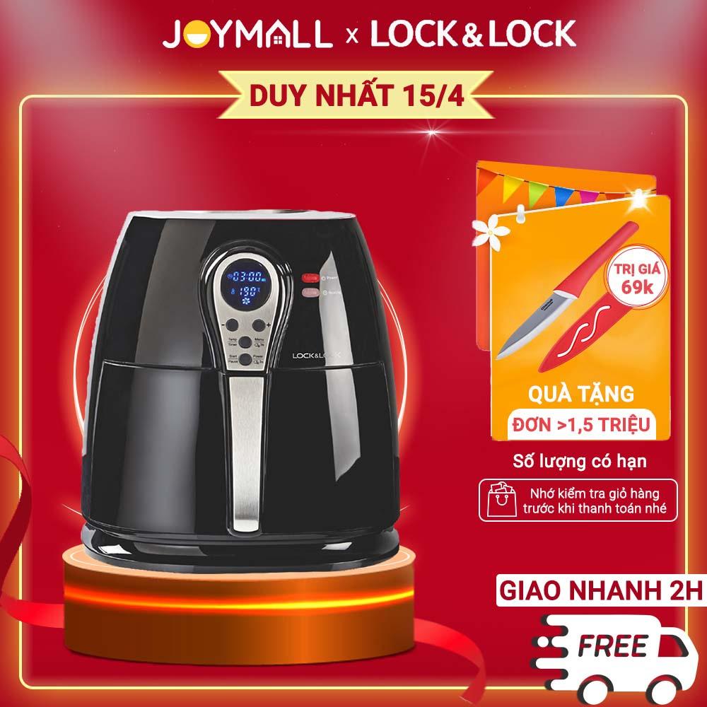 Nồi chiên không dầu Lock&Lock EJF276 3 Lít - Hàng chính hãng, giảm 80% lượng mỡ tiêu thụ, màn hình led - Hapos