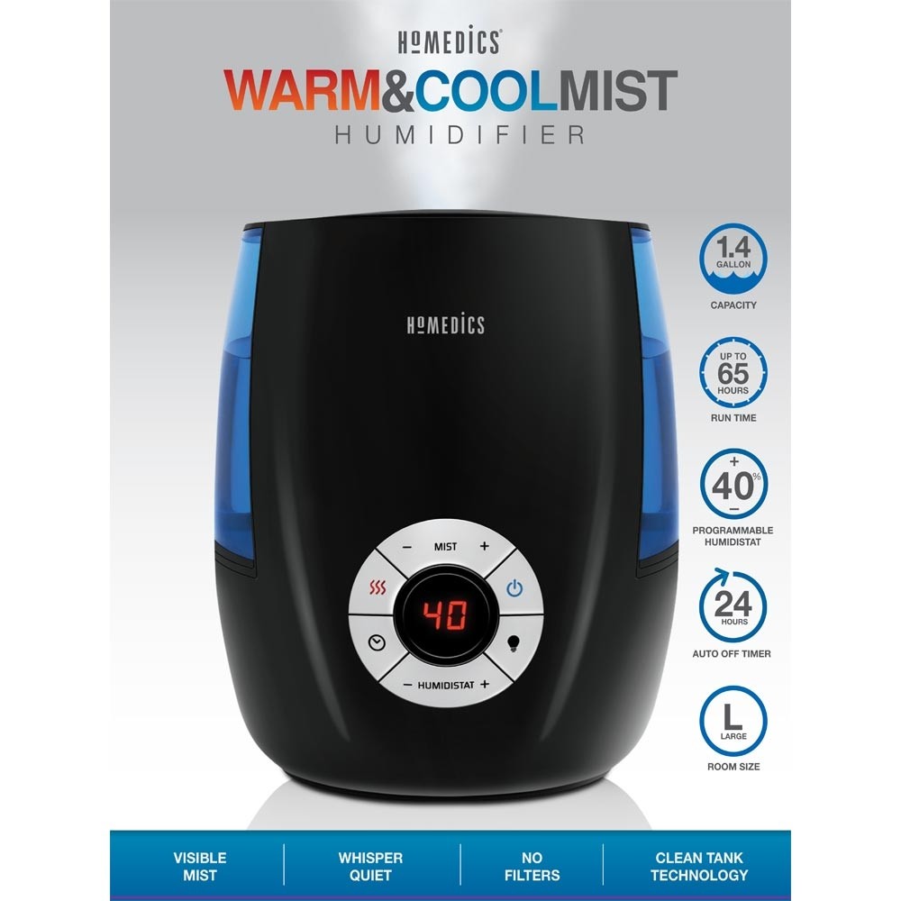Máy tạo độ ẩm USA siêu âm khử khuẩn TotalComfort Deluxe HoMedics UHE-WM68 chuyên nghiệp ,cài đặt lựa chọn độ ẩm trong phòng , hàng nhập khẩu