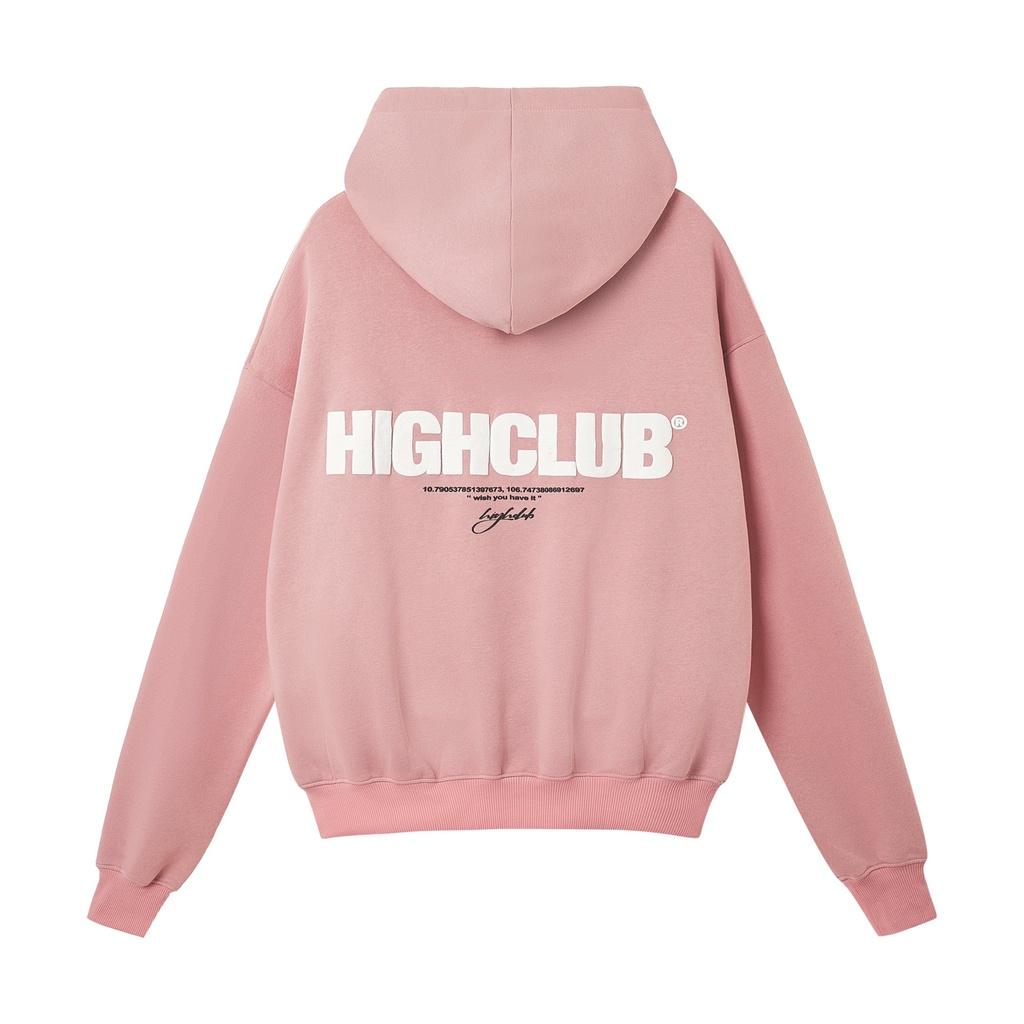 Áo Hoodie BASIC Mũ Trùm Đen/Hồng/Trắng/Xanh Dương Nỉ Cotton - HIGHCLUB