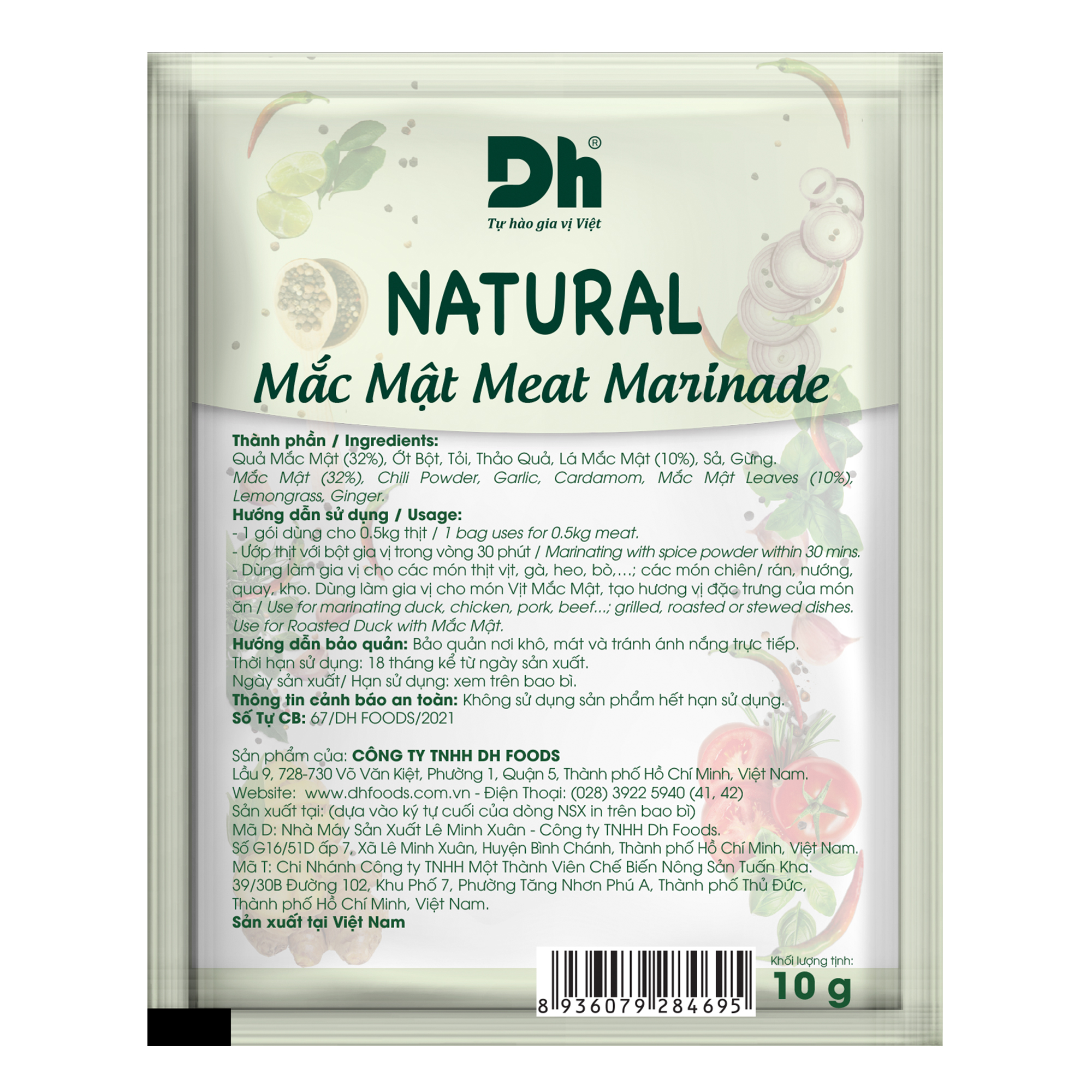 Combo 5 gói Natural Gia vị Ướp Thịt Mắc Mật Dh Foods