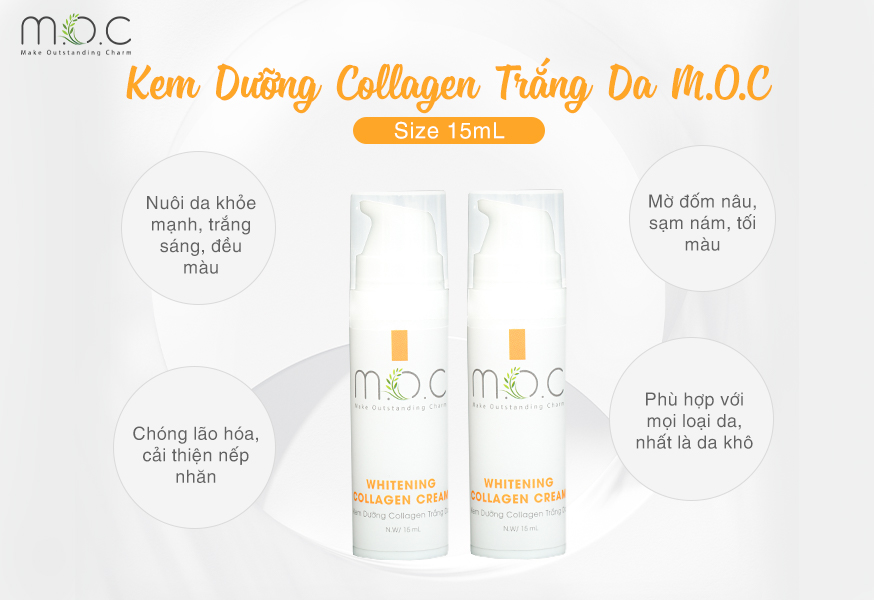 Kem Dưỡng Sáng Da M.O.C 15mL - Size mini tiện lợi khi đi du lịch