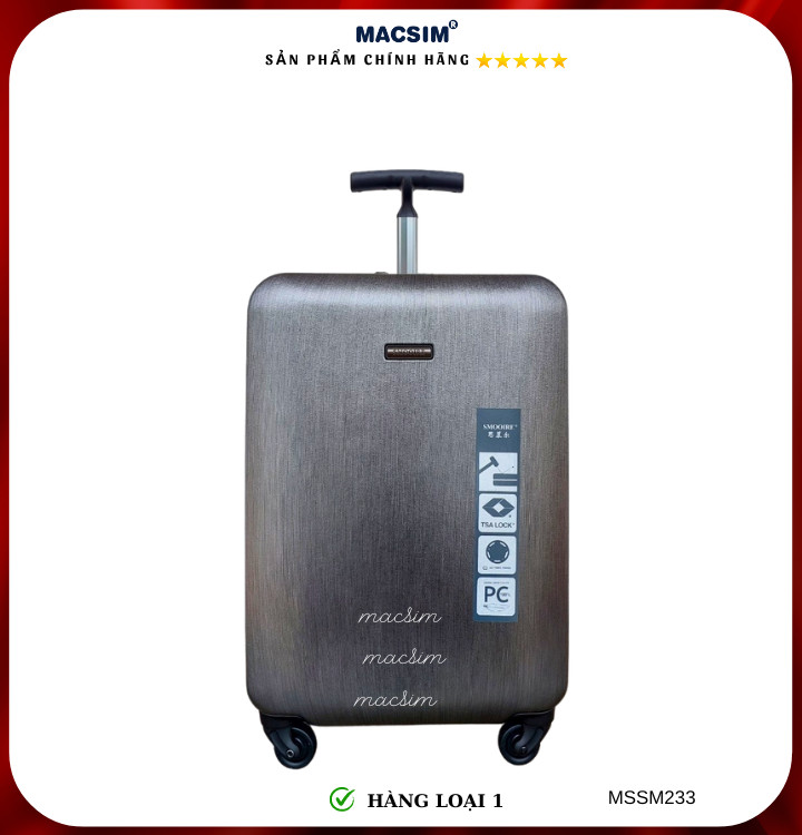Vali cao cấp Macsim Smooire MSSM233 cỡ 21 inch màu Red, gold, Black - Hàng loại 1