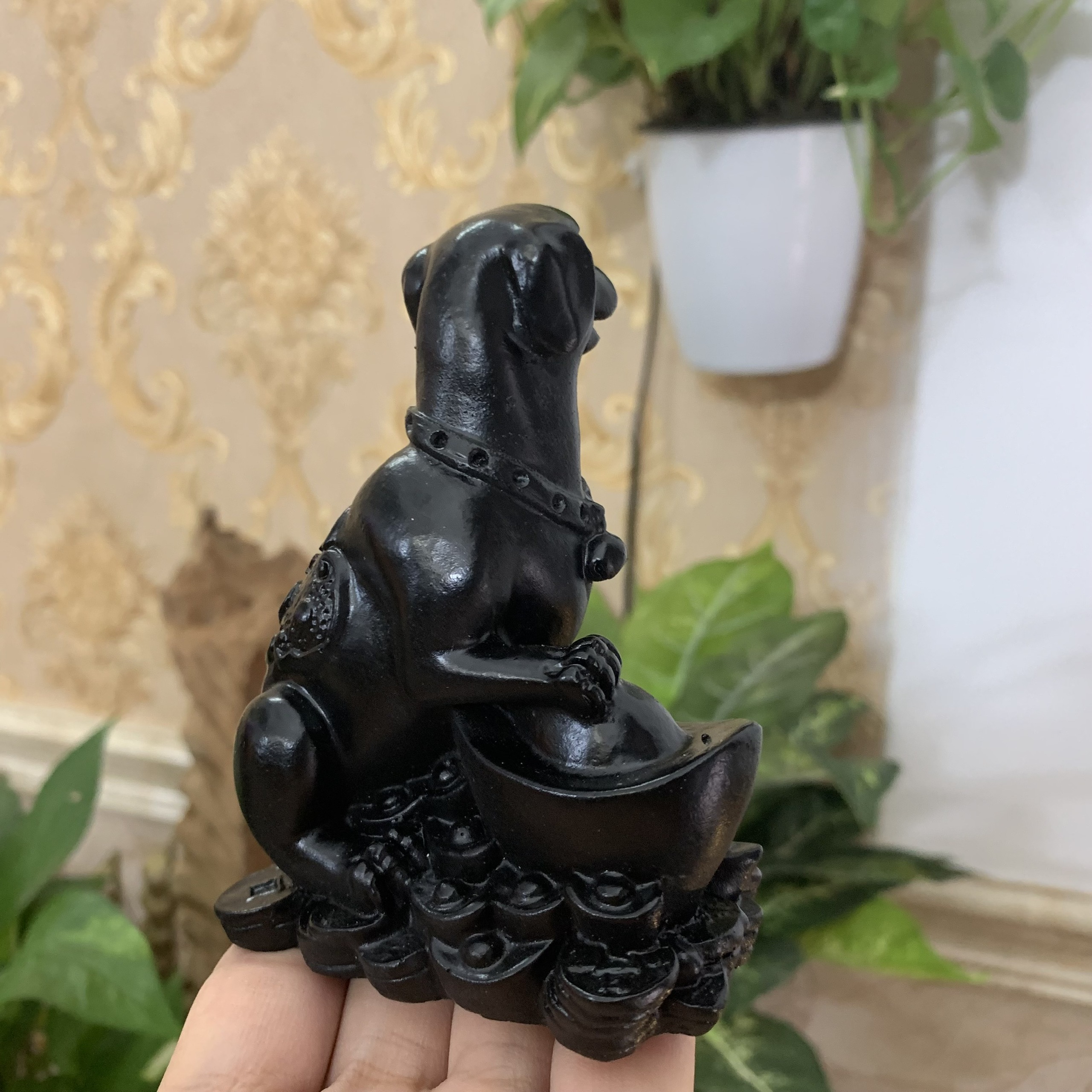Tượng đá trang trí con chó giữ tài lộc phong thủy cho gia chủ trang trí để bàn làm việc | Chiều Cao 10cm