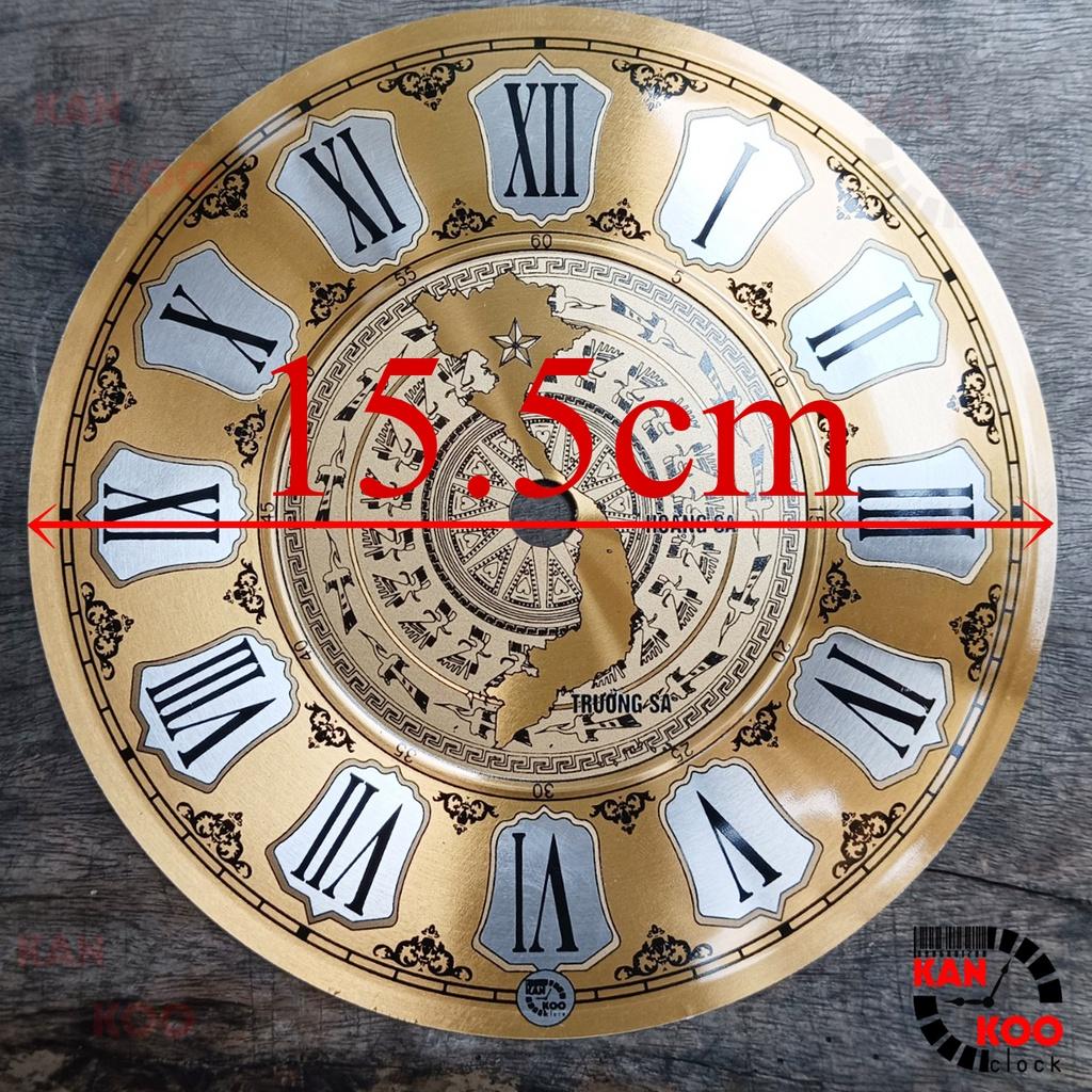 Mặt số đồng hồ treo tường nhôm dập nổi kiểu số La Mã 15.5cm