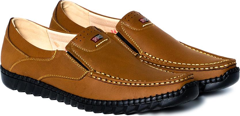 Giày Mọi Nam Da Bò VO Luxury Fashion 9756 - Vàng Xanh - 38