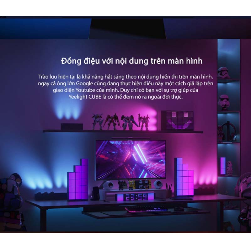 Đèn trang trí đa năng thông minh Yeelight Cube Smart Lamp, đồng bộ với màn hình 16 triệu màu gaming, đa hiệu ứng ánh sáng, gamesync, musicsyne, hỗ trợ matter/homekit - Hàng chính hãng