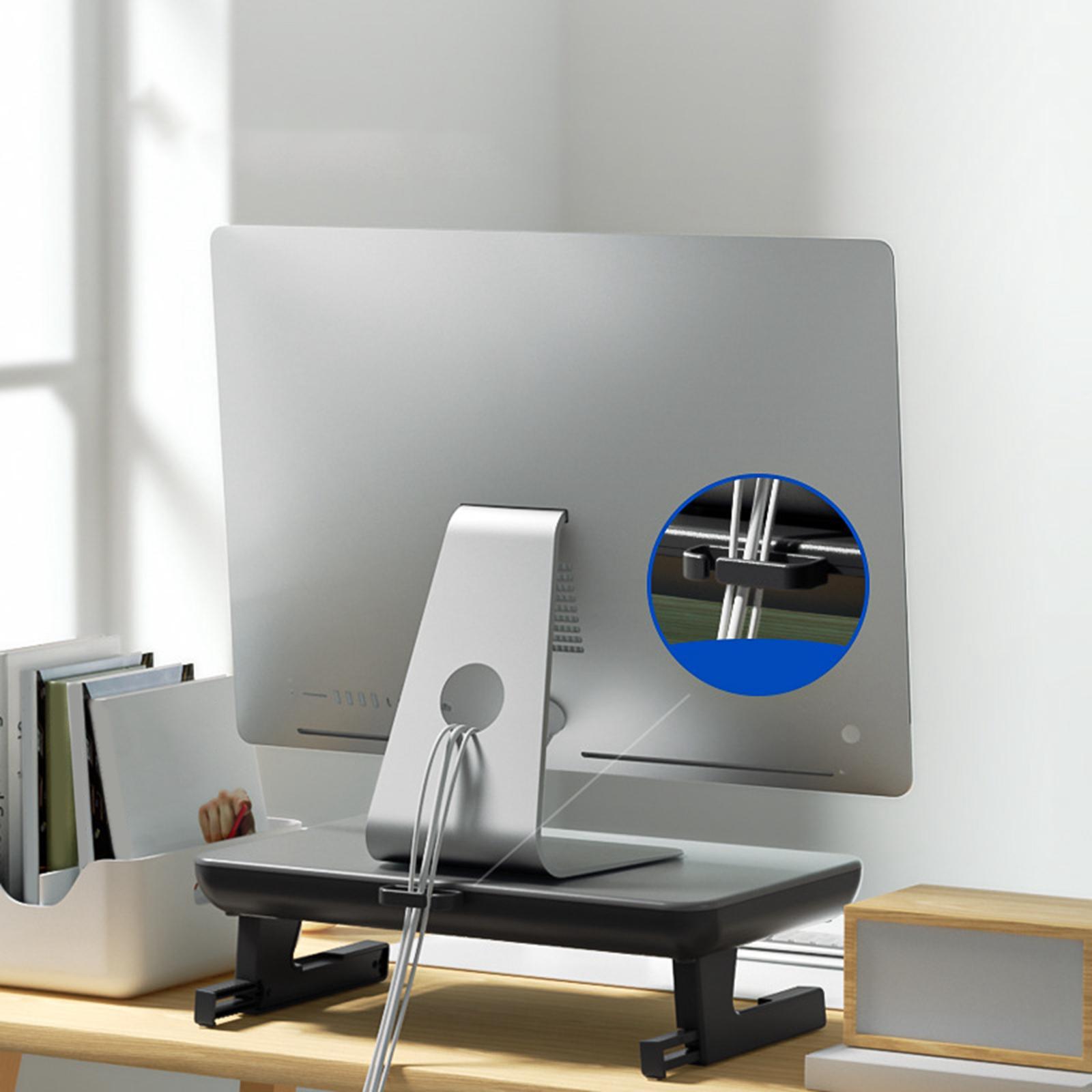 Monitor Stand Height Adjustable Computer Laptop Riser Shelf ,Black Desktop Organizer
