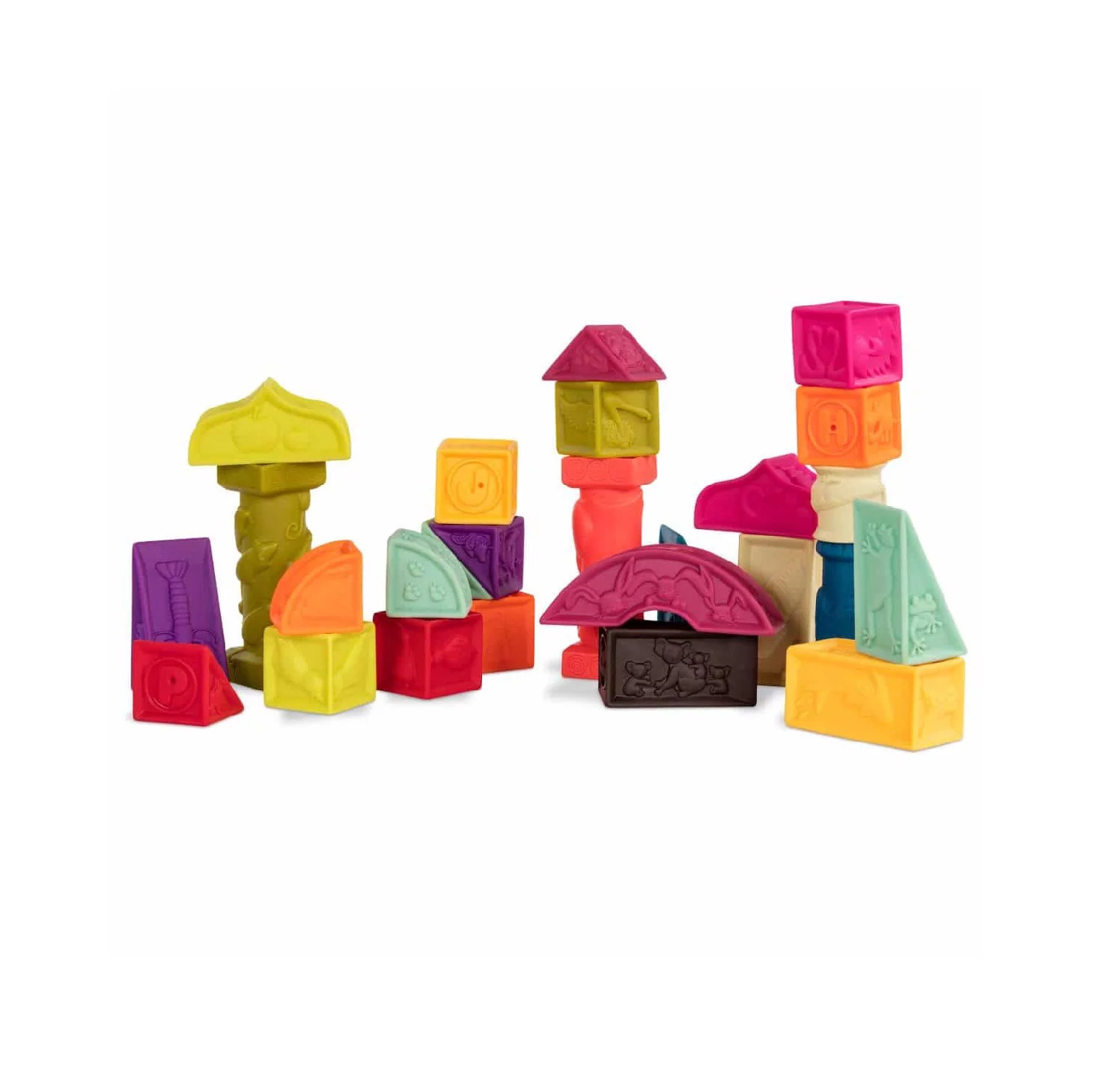 Đồ chơi Bộ gạch mềm kiến trúc B.Toys - Battat cho trẻ từ 6 tháng học về hình khối và màu sắc, vận động tinh