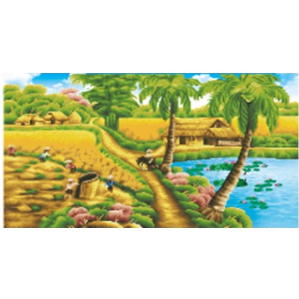 Tranh Đính Đá Phong Cảnh Làng Quê Việt - YN5316