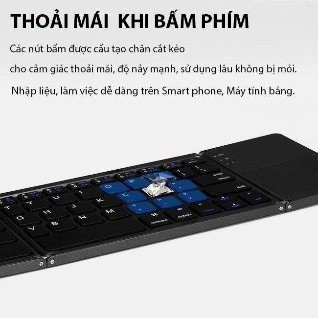 Hình ảnh Bàn phím bluetooth Coputa bàn phím không dây kết nối điện thoại laptop máy tính bảng mini gập gọn B033