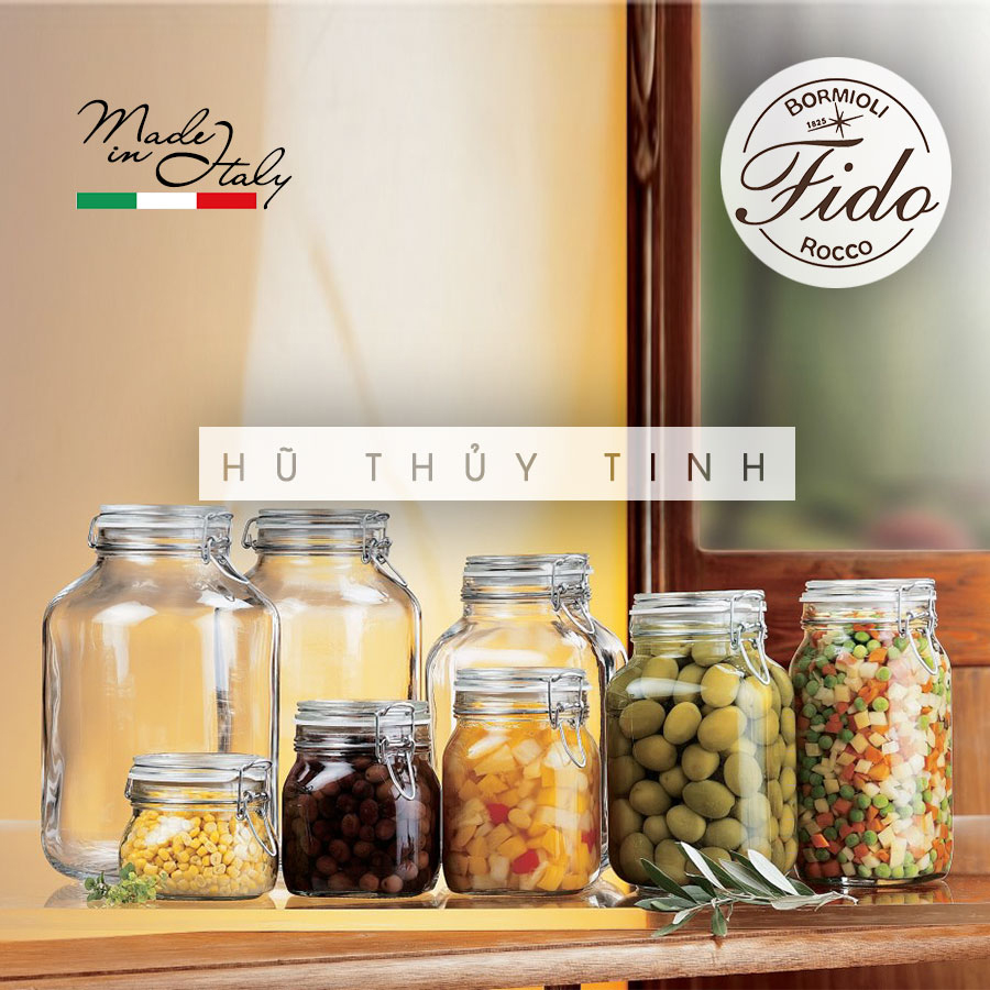 Hũ Thủy Tinh Nắp Cài Kín Hơi Fido Bormioli Rocco 149220M04321991