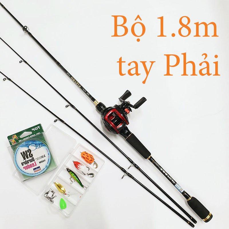 Bộ cần câu lure máy ngang cao cấp FVLAD tặng kèm dây câu lure và hộp mồi BCM17 - Ngang