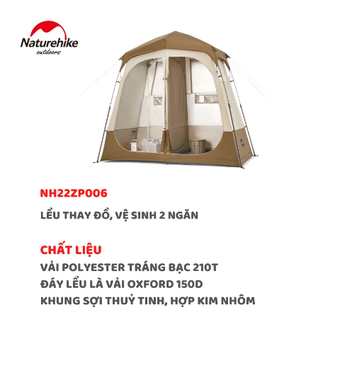 Lều tắm 2 khoang khô – ướt NatureHike NH22ZP006