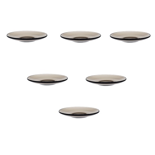 Bộ 6 Dĩa D4015C Duralex - Lys Nâu khói Creole 13.5cm Thủy tinh cường lực cao cấp Pháp