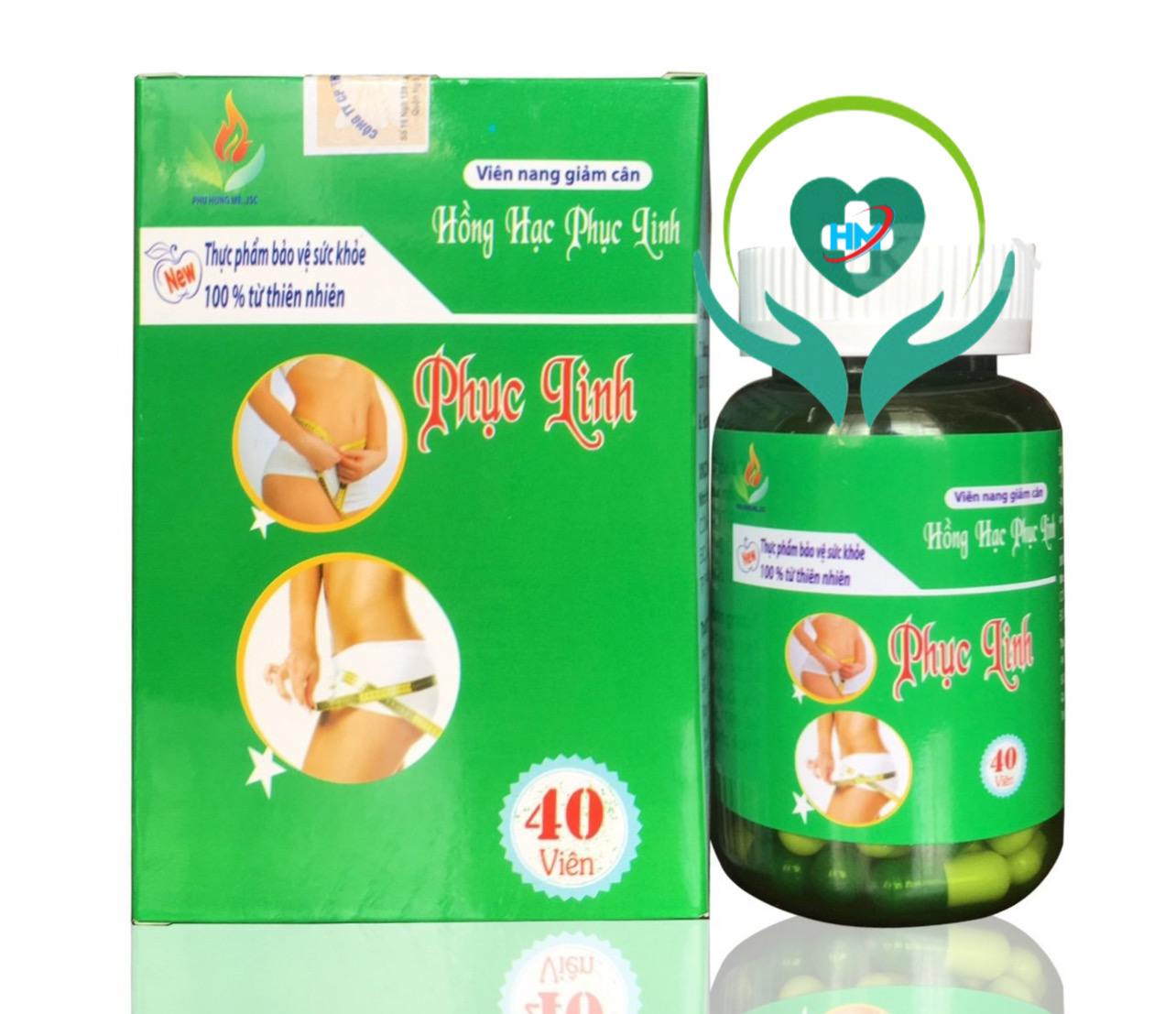 Viên uống kiểm soát cân nặng Hồng hạc Phục Linh- dạng Lọ - Hộp 40 viên, Lisse